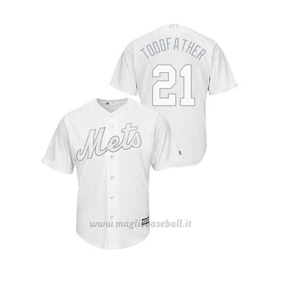 Maglia Baseball Uomo New Y Ork Mets Todd Frazier 2019 Players Weekend Replica Bianco